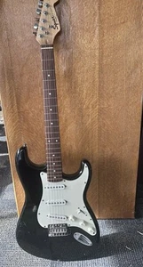 Fender Squier Strat Electric Guitar -  Black & White - Picture 1 of 2