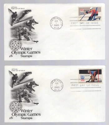 Vintage First Day Issue Stamp Set of 4 Envelopes - 1980 Olympic Winter Games - Image 1 of 2
