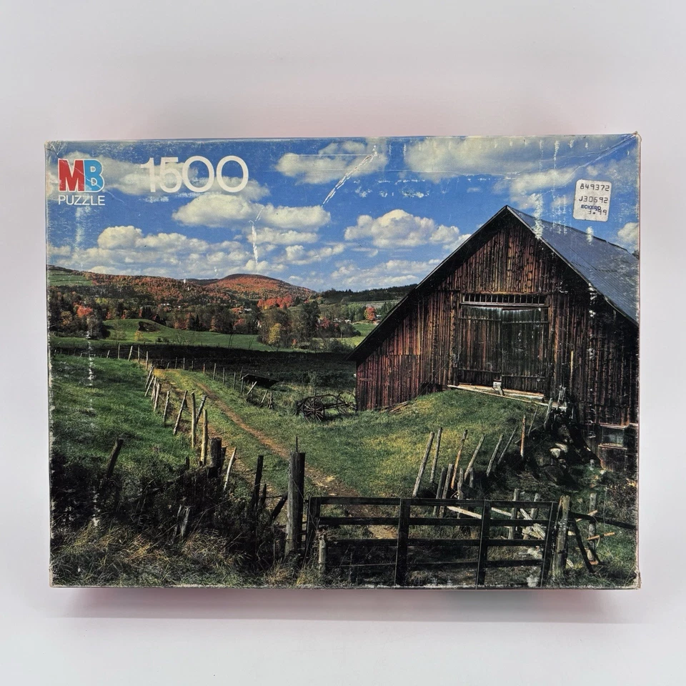 Jigsaw Puzzle 1500 Big Ben #4 Wheelock Vermont Fall Color Autumn Milton Bradley