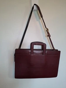 De Colección David King Cuero Borgoña Maletín/Cartera/Bolso de Documentos Det/Ajustable Correa - Imagen 1 de 24