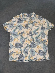 Men’s Blue & Yellow Tropical American Eagle Button Up T Shirt Size 2XL Hawaiin - Picture 1 of 7