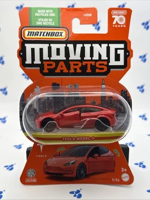 Piezas móviles Matchbox 2023 Tesla Modelo 3 ROJO Foto 1 de 4