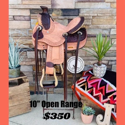 "Silla de montar Royal Ranger plateada de 12"" para rancho juvenil, rollo de lápiz, falda cuadrada, punzante" Foto 1 de 4