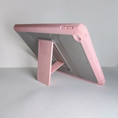 Funda iPad 10,2 pulgadas rosa y gris con soporte y protector de pantalla Foto 1 de 3