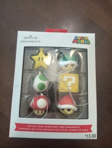 Hallmark Super Mario Christmas Tree Mini Ornaments 6er Set Nintendo NEU - Bild 1 von 4