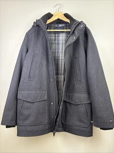 Tommy Hilfiger Wool Blend Hooded Coat Size Medium - Picture 1 of 11