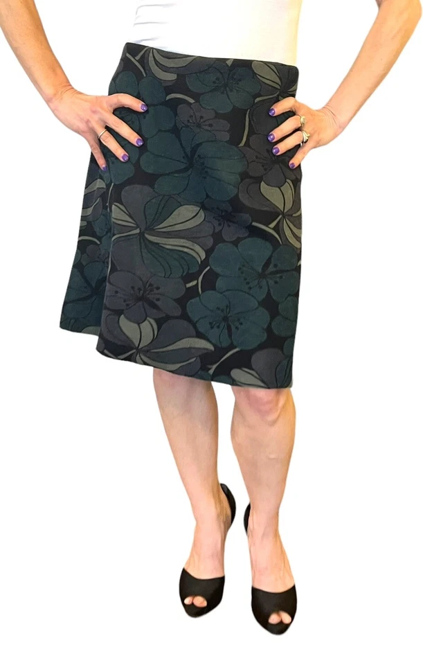 MARNI MADE IN ITALY GREEN MULTI EARTH TONES FLORAL FLARE MINI SKIRT 42 M - Image 1 of 4