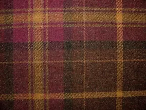 100%Shetland Wolle Heidekraut Brindle Hell Gold Tartan Polster Vorhang Stoff - Bild 1 von 14