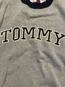 Vintage Tommy Hilfiger Front & Back Spellout Crewneck Sweatshirt SZ XL - Picture 1 of 6