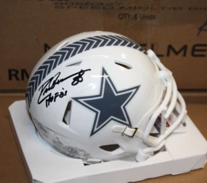 MINI CASCO JSA Saludo al Servicio DALLAS COWBOYS DREW PEARSON FIRMADO RIDDELL - Imagen 1 de 2