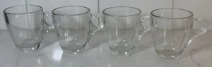 Set Of 4 Clear Glass Espresso Cups With Handle 3 oz - Picture 1 of 10