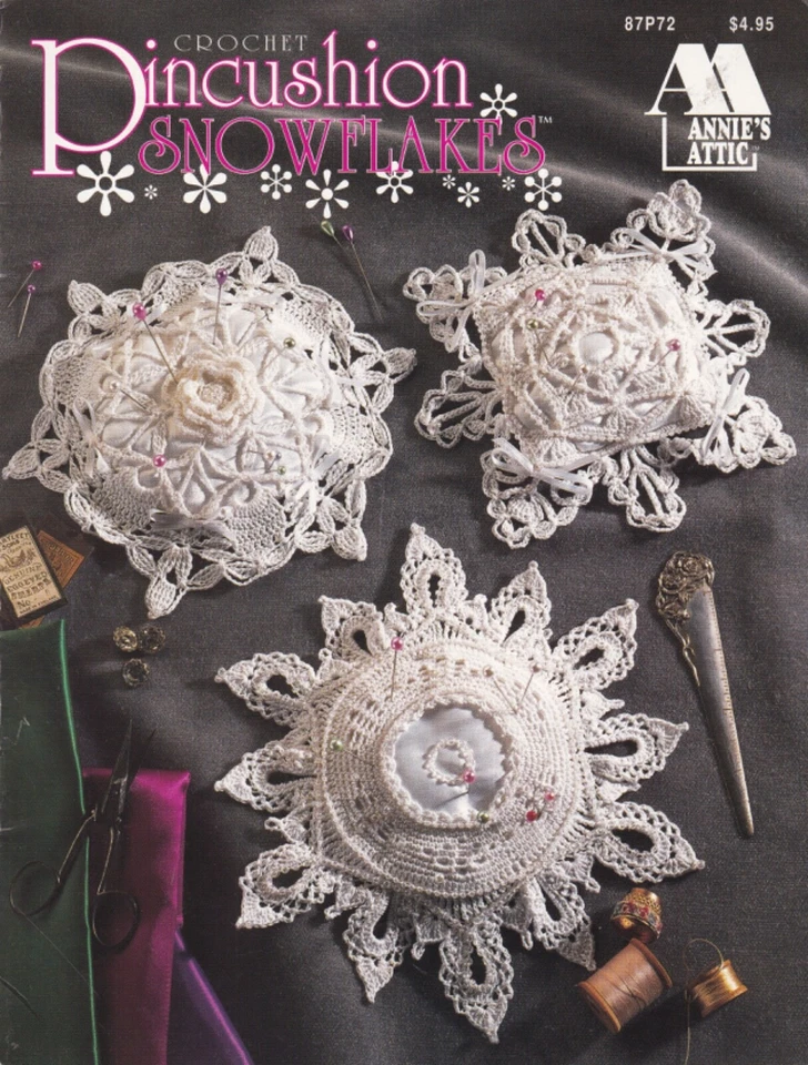 Folheto padrão sótão Annie's almofada de crochê flocos de neve 87P42 - Imagem 1 de 1