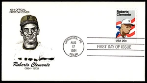 1984 Roberto Clemente FDC- EX-A-CAL Cachet - Picture 1 of 2