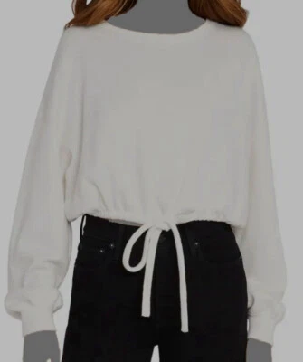 $331 Alice + Olivia Mujer Blanco Recortado Pullover con Cordón Talla L Foto 1 de 3