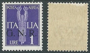 1944 RSI GNR BRESCIA POSTA AEREA 1 LIRA MH * - Y175 - Picture 1 of 1