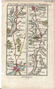 Antique map, Road: Lyon to Chambrey. 1774, Guide Royal par L Denis - Picture 1 of 1