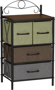 Household Essentials Victorian 4 Drawer Side Table | Storage Multi Color  - Picture 1 of 7