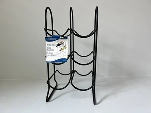 Portavini da tavolo 6 bottiglie in metallo nero - Foto 1 di 6