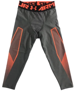 UNDER ARMOUR Heat Gear Compression Medium Leggings Grau Orange Neu mit Etikett - Bild 1 von 11