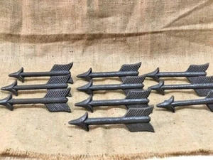12 Cast Iron Arrow Pulls Handles Hardware Knobs Rustic Cabinet Door Handle Grasp - Picture 1 of 7