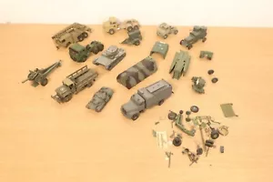 Pacchetto veicoli militari vintage HO 1:87 gru camion carro armato semi trattore Austin - Foto 1 di 20