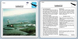 Lockheed T-33 - Trainer - Warplanes Collectors Club Card - Picture 1 of 1