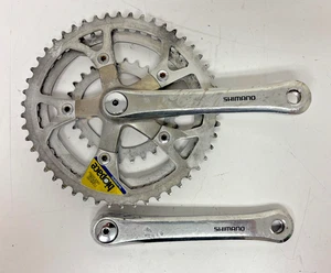 Vintage Shimano FC-B124 170mm 50/44/28 Silver Aluminum Biopace Triple Crankset - Picture 1 of 6