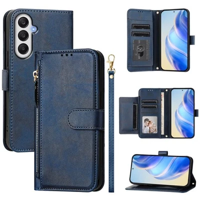 Funda tipo billetera de cuero para teléfono Samsung Galaxy A26 A25 A16 A15 con protector de pantalla Foto 1 de 4