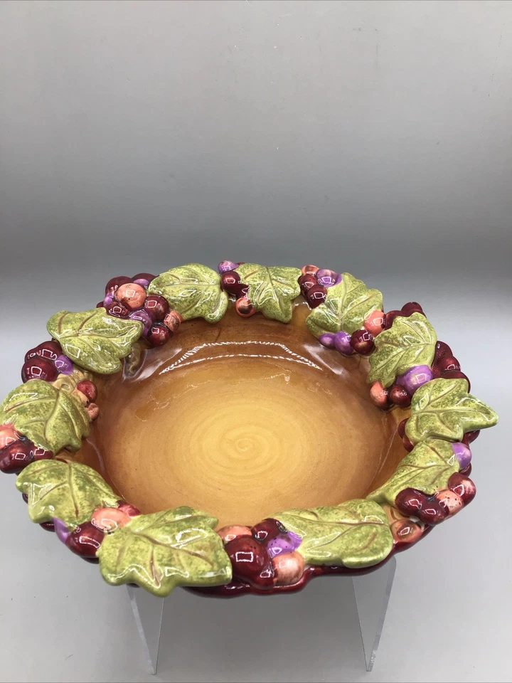 Grasslands Road Berries And Leaves Pattern Style Decorative Bowl 8” Diameter - Image 1 of 4