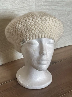 Lauren Ralph Lauren Cream Wool Acrylic Alpaca Mohair Knit Beret Hat Winter Fall - Image 1 of 4