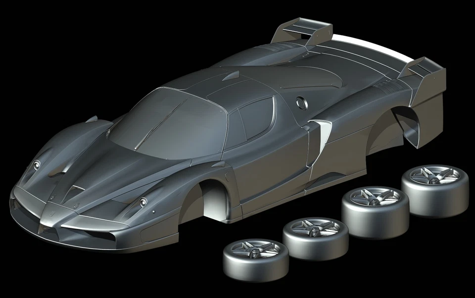 STL файл - Ferrari FXX Evoluzione (2008) - 3D печать 1/87 64 43 32 24 18 Tamiya - Изображение 1 из 4