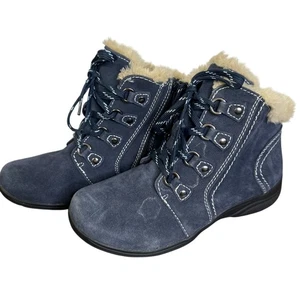 Earth Origins Crowley Bota de Cuero para Mujer 9 Azul Oscuro Senderismo Exterior Cálida Peluda - Imagen 1 de 9
