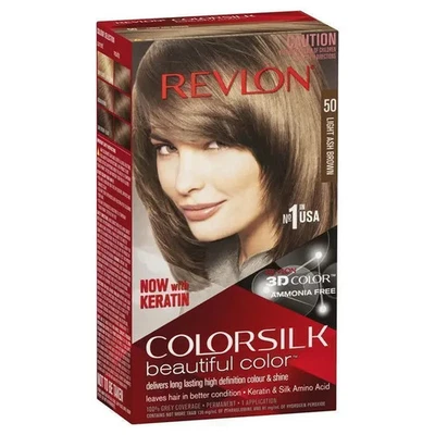 Revlon Colorsilk 50 Light Ash Brown Long Lasting High Definition 3D Hair Color - Image 1 of 2