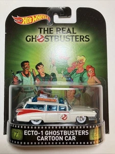HOT WHEELS 2015 RETRO ENTERTAINMENT REAL GHOSTBUSTERS CARTOON ECTO-1 HOBBY ONLY - Picture 1 of 12