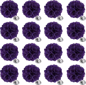 16 Pcs Lapel Flower for Men Suits Flower Lapel Pins for Men Brooch Pins Handmade - Picture 1 of 12
