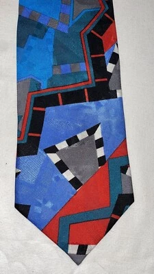 Cravatta vintage Memphis Milano da collezione 100% seta - Imagen 1 de 4