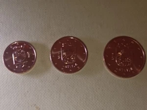 LETONIA 2014: TRIO DE MONEDAS DE 1 + 2 + 5 CENTIMOS DE EURO . S/C - Imagen 1 de 1