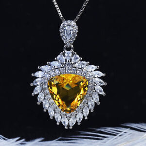 Women Xmas Gift Mix Color Brazil Citrine Topaz Gemstone Silver Necklace Pendant