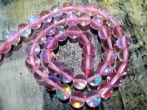 Holographic Mystic Moonstone, 8mm, Pink,  App 48 pce - Picture 1 of 3