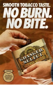 1990 Vintage Print Ad Granger Select Chewing Tobacco Smooth Taste No Burn Bite - Bild 1 von 2