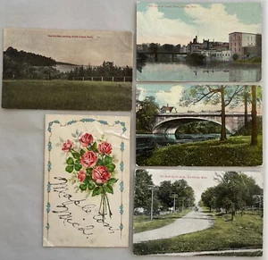 Lot of 5 Vtg 1900s MICHIGAN Postcards Canaan Leland Lansing Elk Rapids Embossed - Picture 1 of 12