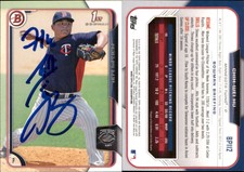 Chih-Wei Hu Signed 2015 Bowman #BP112 Card Minnesota Twins Auto AU