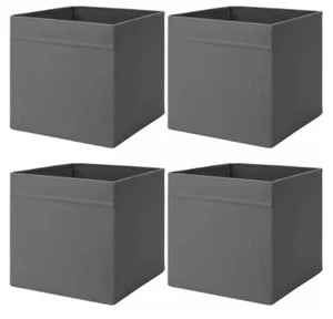 4x IKEA DRONA Storage Boxes Kallax Shelving Unit Organizer Dark grey 33x38x33 cm - Picture 1 of 7