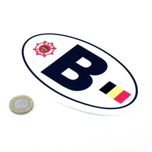 B Belgien Automobil Club & Flagge BELGISCHES AUSWEISSCHILD Auto Van Aufkleber 6" - Bild 1 von 1