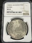 1898-MO AM 1949 Restrike NGC MS63 MEXICO Silver Peso Certified