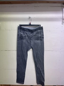 Unbranded Plus Size Acid Wash Denim Coastal Jeggings Stretch Capris Size 3X - Picture 1 of 6
