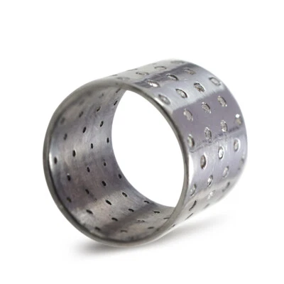 Anillo con banda pavé de diamantes naturales negro rodio 925 joyería de plata de ley para mujer Foto 1 de 4