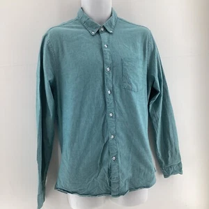 Topman Green Button Down Shirt Size L Long Sleeve - Picture 1 of 9