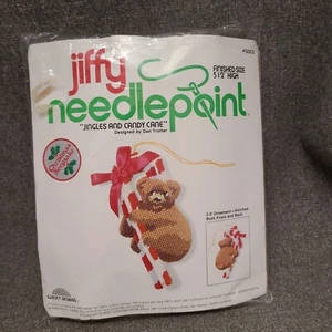 Jiffy Needlepoint Kit, Jingles & Candy Cane 5.5", #5003, New - Picture 1 of 3