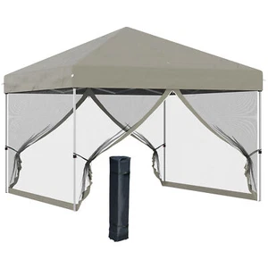 10x10 ft EZ Pop Up Canopy Tent for Party with Sidewalls Outdoor Mesh Screen Room - Picture 1 of 9